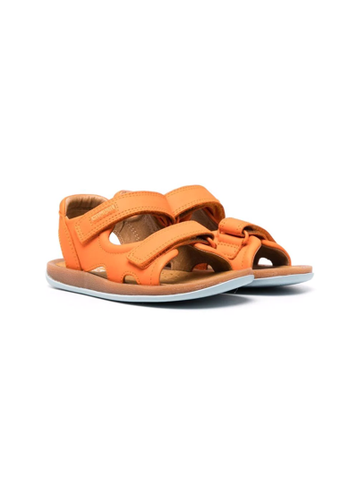 Camper Kids' Leather Touch-strap Sandals In Orange