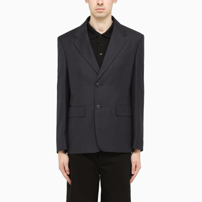 Prada Blue Plaid Single-breasted Blazer