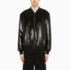 PRADA BLACK SEQUINED PRADA HOLIDAY BOMBER JACKET