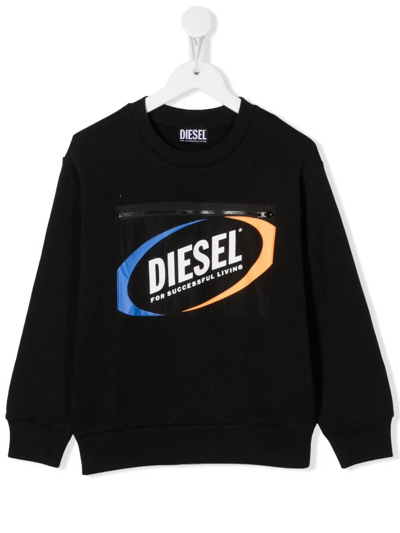 Diesel Kids' Mskuby Over Sweatshirt In Black
