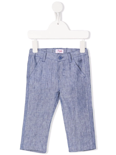 Il Gufo Babies' Embroidered-logo Detail Trousers In Blue