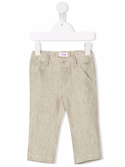 Il Gufo Babies' Embroidered-logo Detail Trousers In Green