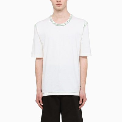 Bottega Veneta Contrast-stitch T-shirt In White