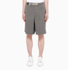 Kenzo Belted-waist Bermuda Shorts In Grey