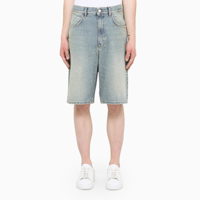 Amish Blue Faded Denim Shorts In Light Blue