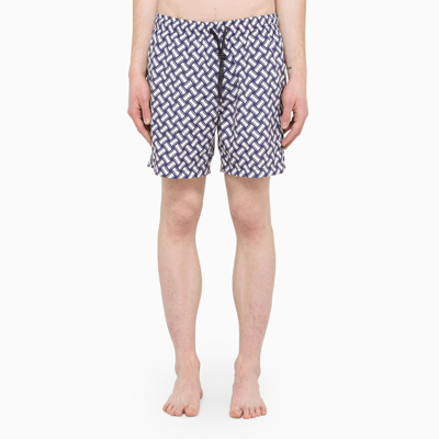 Drumohr Graphic-print Drawstring Swims Shorts In 白色