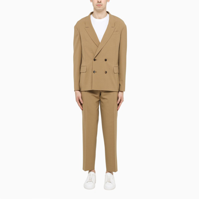 Ermenegildo Zegna Beige Wool Blend Single-breasted Suit