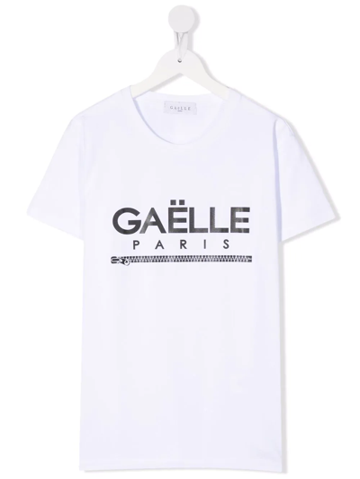 Gaelle Paris Teen Logo-print T-shirt In White