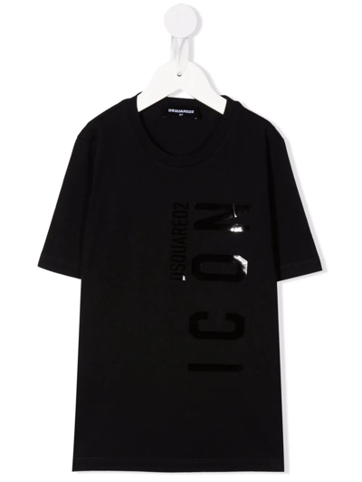 Dsquared2 Kids' Logo-print Cotton T-shirt In Black