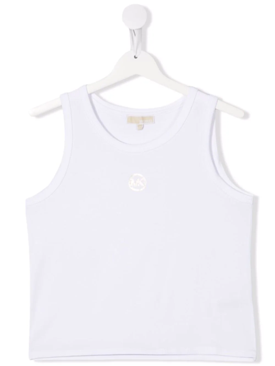 Michael Kors Teen Logo-print U-neck Waistcoat In White