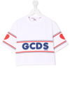 Gcds Kids White Logo T-shirt In White