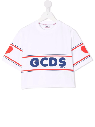 Gcds Kids' Logo印花t恤 In White