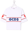 Gcds Kids White Logo T-shirt In White