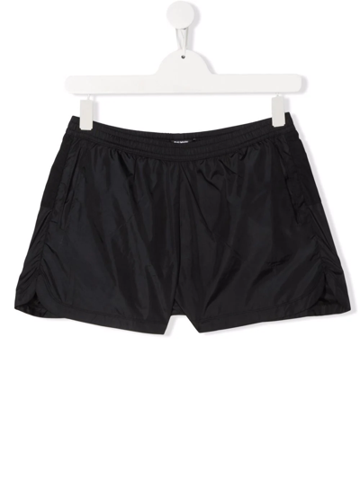 Balmain Teen Logo-print Track Shorts In Black