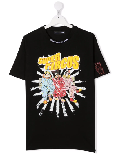 Vision Of Super Teen Graphic-print Cotton T-shirt In Black