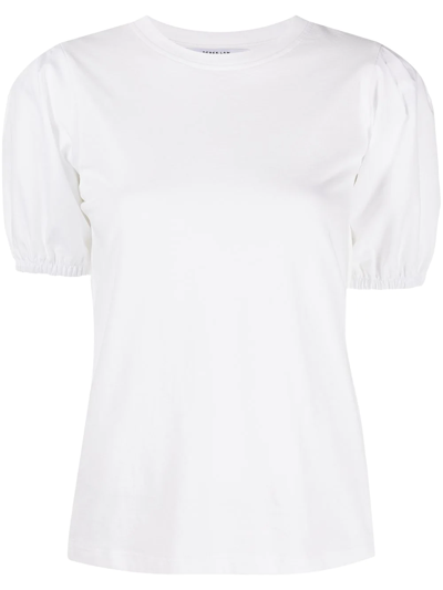 Derek Lam 10 Crosby Eva Puff-sleeve Cotton T-shirt In Optic White