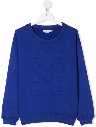 Bonpoint Teen Debossed-logo Jumper In Blue