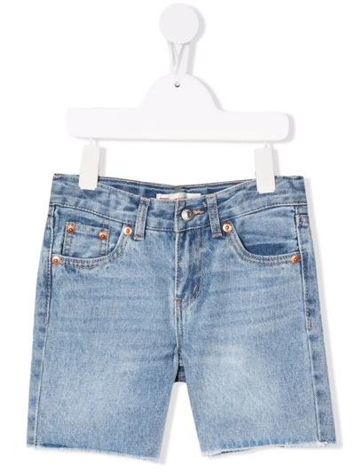 Levi's Kids' Faded-effect Denim Shorts In Blue