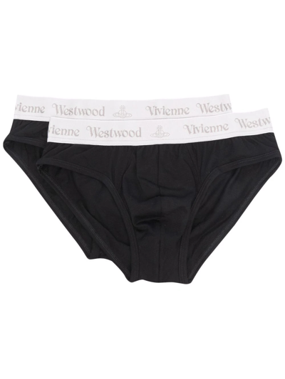 Vivienne Westwood Logo Waistband Briefs In Black