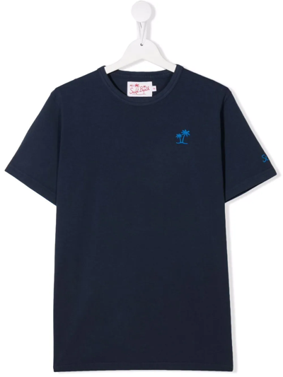 Mc2 Saint Barth Teen Graphic-print Short-sleeved T-shirt In Blue