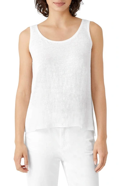 Eileen Fisher System Ivory Silk Crepe Top In White