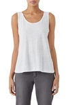 Eileen Fisher System Ivory Silk Crepe Top In White