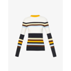 Victoria Beckham Striped Stretch Cotton-blend Sweater In Multi