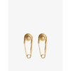 Versace Medusa Brass Safety-pin Earrings In Gold