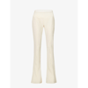 Jacquemus Tangelo Pleated Stretch-wool Flared Pants In Off-white