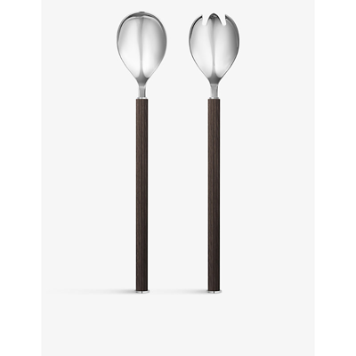 Georg Jensen Polished Stainless-steel And Wood Salad Tossing Set