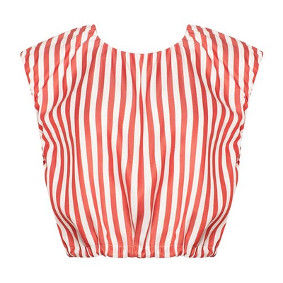 House Of Dagmar Patty Stripe Woven Top In Red Stripe