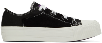 Needles Black Asymmetric Ghillie Sneakers In 0099 B-black