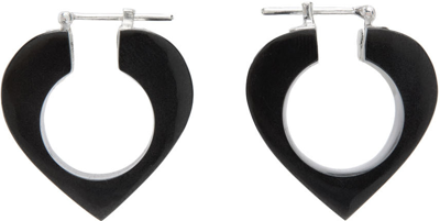 Uncommon Matters Black Vertex Earrings In Onyx & Silver
