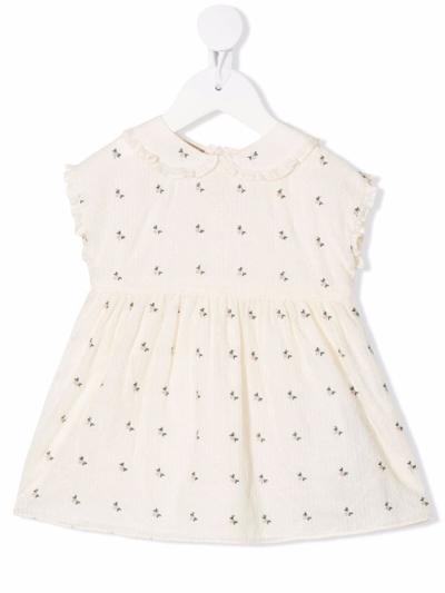 Gucci Babies' Ditsy Cotton Dress In Neutrals