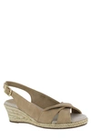 Easy Street Maureen Womens Cushioned Footbed Platform Slingback Sandals In Bge/khaki