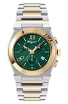 Ferragamo Men's Vega Chrono Two-tone Stainless Steel Watch, 42mm In Yellow Gold/ Steel