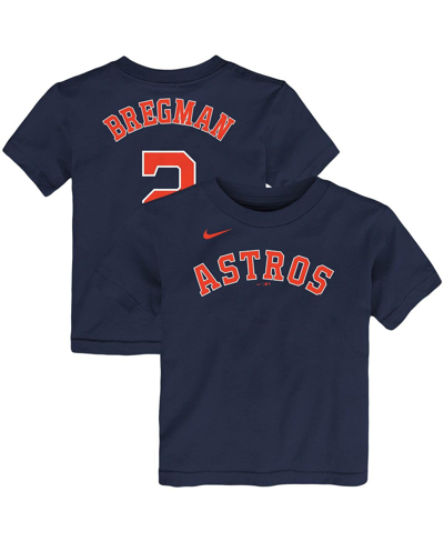 Nike Babies' Boys And Girls Infant  Alex Bregman Navy Houston Astros Player Name And Number T-shirt