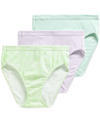 Jockey Elance Cotton French Cut Underwear 3-pk 1541, Extended Sizes In Hazy Violet/green Icicle/palm Life