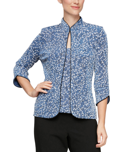 Alex Evenings Printed Jacket And Top Set, Regular & Petite Sizes In Hydrangea