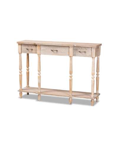 Baxton Studio Hallan Classic And Traditional French Provincial Wood 3-drawer Console Table In Oak Brown