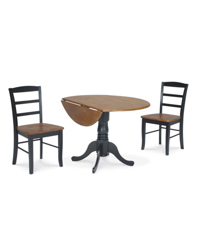 International Concepts 42" Dual Drop Leaf Table With 2 Madrid Chairs
