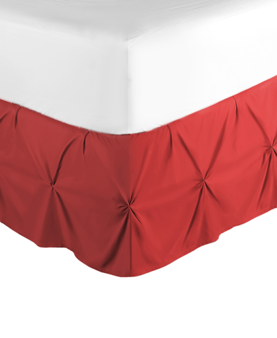 Nestl Bedding Bedding 14" Tailored Pinch Pleated Bedskirt, Queen In Cherry Red