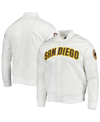 Pro Standard Men's  White San Diego Padres Wordmark Satin Full-snap Jacket In White