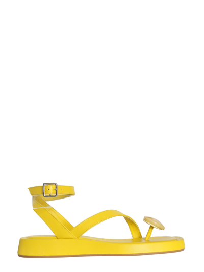 Gia Borghini Yellow Leather Rosie 18 Thong Sandals