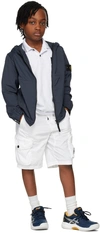 Stone Island Kids White Cargo Shorts In V0001 White