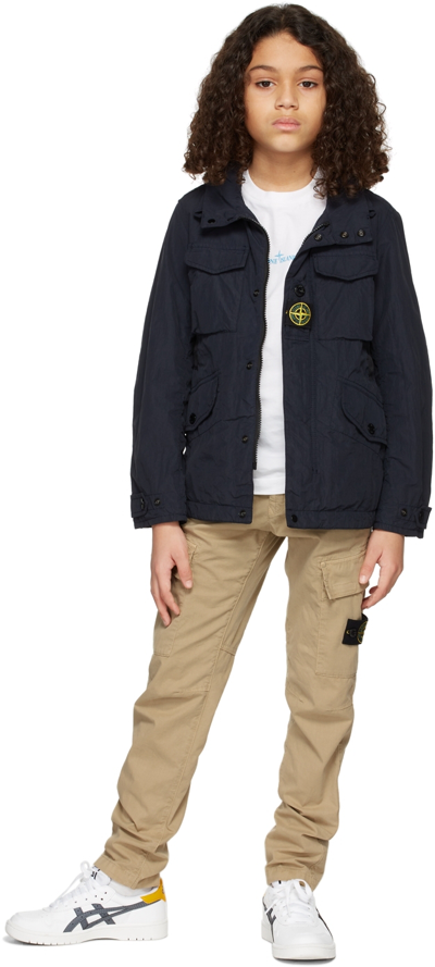 Stone Island Junior Kids Navy Field Jacket In V0020 Navy Blue