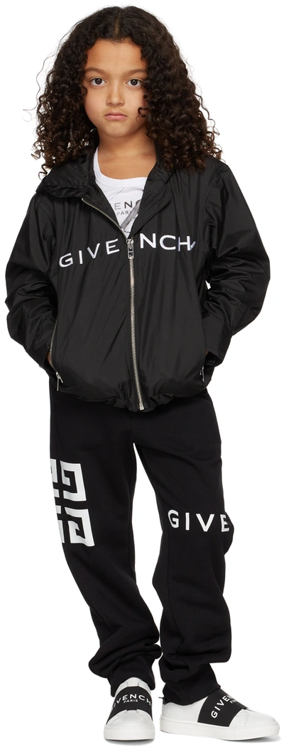 Givenchy Kids Black Logo Track Jacket In 09b Black