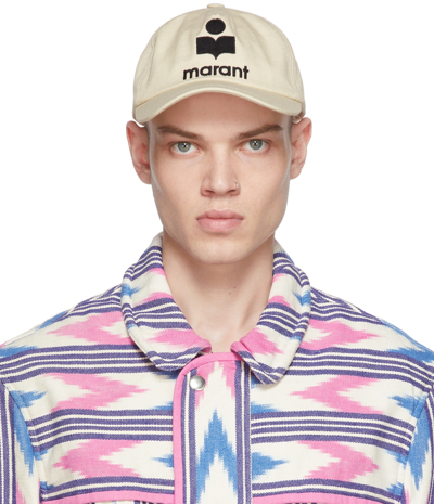 Isabel Marant Embroidered Logo Cotton Baseball Cap In Powder