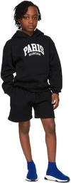 Balenciaga Kids' Paris Logo-print Cotton Hoody 4-10 Years In Black