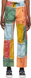 MARCELO BURLON COUNTY OF MILAN MULTICOLOR NYLON TROUSERS